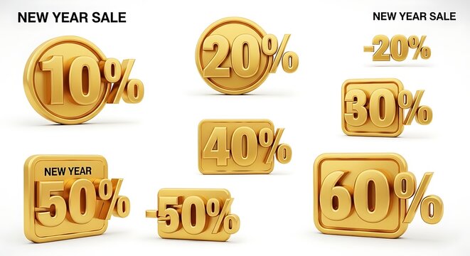 New Year Sale Promotions: Discounts Ranging from 10% to 60% on Various Items