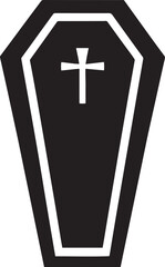 Obraz premium Coffin halloween icon silhouette art
