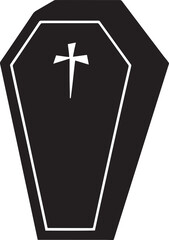 Obraz premium Coffin halloween icon silhouette art