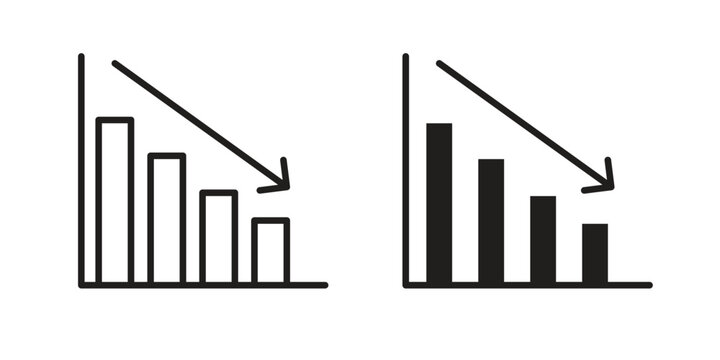 Reduction chart icon elements. doodle graphics icons.