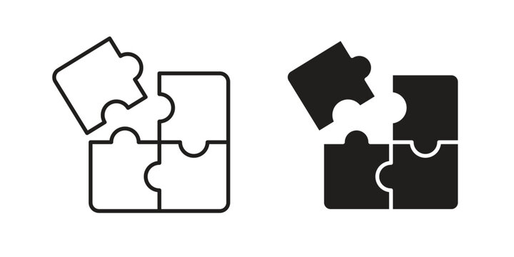 Puzzle icon elements. doodle graphics icons.