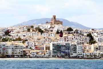 Aerial view of Altea City and the church of Altea, a fantastic area in the Mediterranean Altea, Spain.