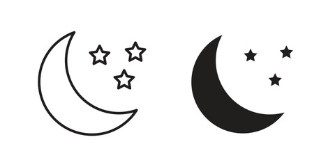 Night icon elements. doodle graphics icons.