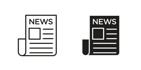 News icon elements. doodle graphics icons.