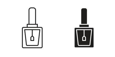 Nail polish icon elements. doodle graphics icons.