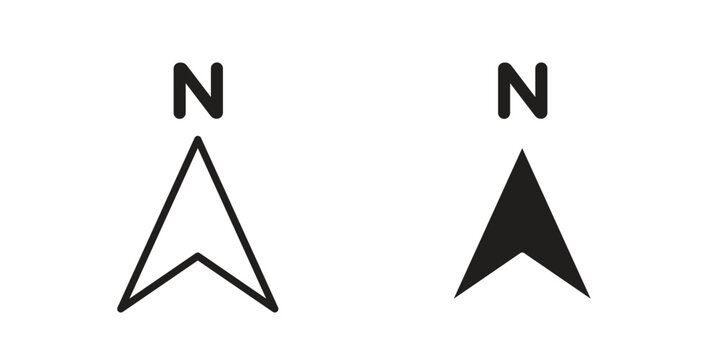 North icon elements. doodle graphics icons.