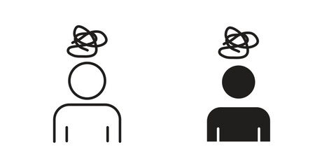 Mental disorder icon elements. doodle graphics icons.