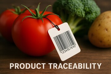 Food traceability system using barcode for fresh produce and supply chain data