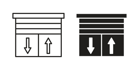 Jalousie icon elements. doodle graphics icons.