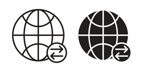 Fototapeta premium Import export icon elements. doodle graphics icons.