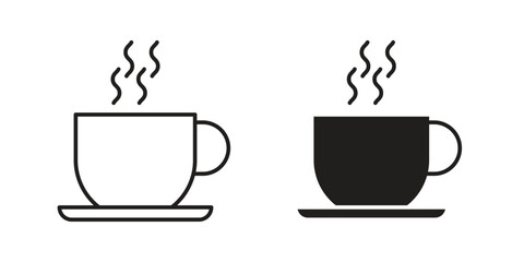 Hot tea icon elements. doodle graphics icons.