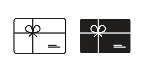 Gift card icon elements. doodle graphics icons.