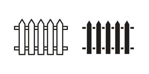 Fence icon elements. doodle graphics icons.
