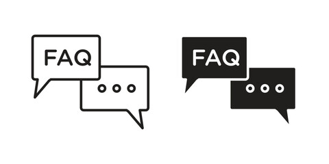 FAQ icon elements. doodle graphics icons.