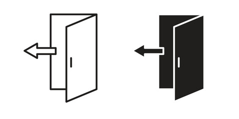 Exit icon elements. doodle graphics icons.