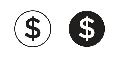 Dollar icon elements. doodle graphics icons.