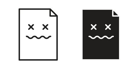 Corrupted file icon elements. doodle graphics icons.