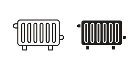Conditioner heater icon elements. doodle graphics icons.