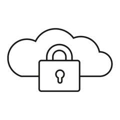 Cloud storage lock. Network security symbol. Data protection Vector. Private server icon.
