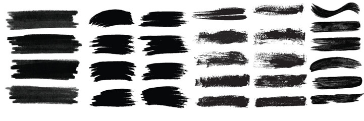 Beautiful Brushes vector collection. Grunge Elements - Brush strokes, ink paint brushes, grunge lines. Rectangle text box for social media and network. vector