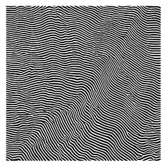 Obraz premium Abstract black and white pattern featuring wavy lines and optical illusion design elements forming texture