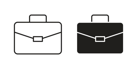 Briefcase icon elements. doodle graphics icons. outline flat illustration