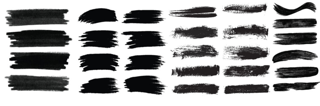 Beautiful Brushes vector collection. Grunge Elements - Brush strokes, ink paint brushes, grunge lines. Rectangle text box for social media and network. vector