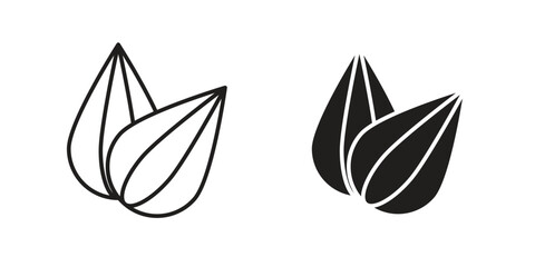 Almond icon elements. doodle graphics icons.