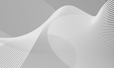 Modern Abstract Wavy Lines Background Elegant Grayscale Digital Pattern with Smooth Curves