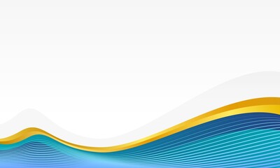Modern Blue and Yellow Abstract Wave Border Background with Dynamic Flowing Lines