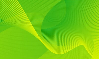 Modern Abstract Wavy Lines Background Dynamic Green and Yellow Gradient Design