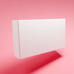 Clean Minimal White Paper Box Packaging Mockup on Peach Background – Side View Design