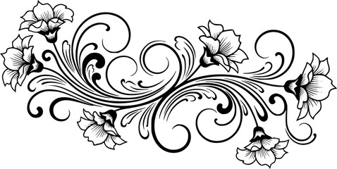 Elegant Black Floral Vector Graphics for Design and Decoration