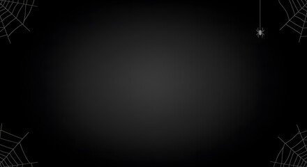 Black vignette with spider webs corner, AI generated