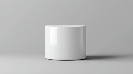 White Cylinder Display Stand Mockup