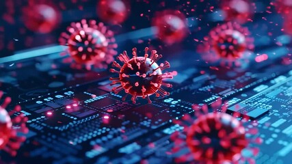 Computer Virus, Cyber Infection, Digital Pandemic - Powered by Adobe