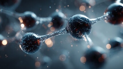 Abstract molecular structure visual representation of scientific research