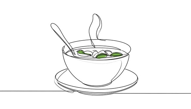Line art soup illustration