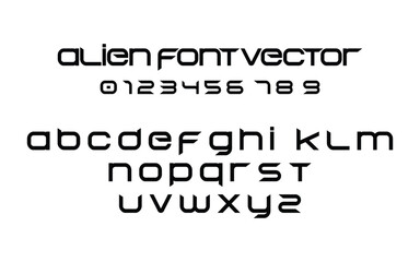 Obraz premium Futuristic Alien Vector Font - A modern sci-fi alphabet for digital designs