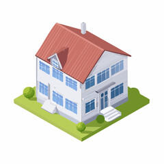 House 3D modeling line icon
