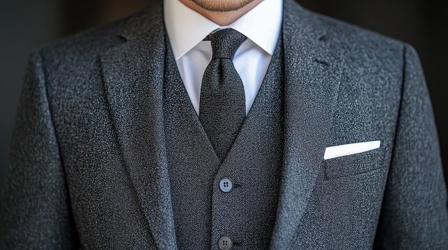 A British man, clad in a sharp charcoal business suit, exuded an aura of polished professionalism and understated confidence 