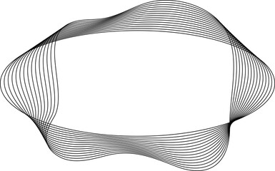 Oval frame liquid made of line with blend use for badges, tag, label