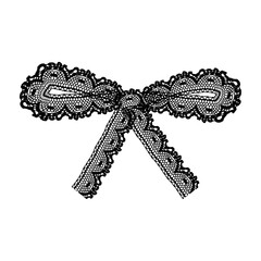 Obraz premium Elegant Black Lace Bow Isolated Vector Illustration