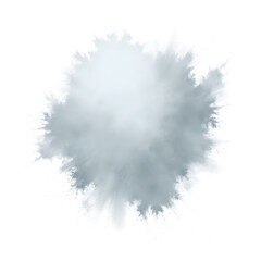 Soft gray watercolor splash with abstract texture - isolated PNG with transparent background
