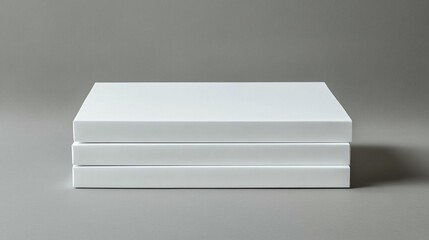 Stack of White Boxes on Gray Background