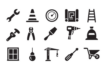 Fototapeta premium Hand Tools Professional Silhouette Design