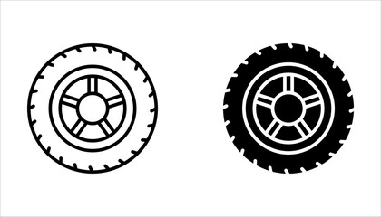 Obraz premium Tire set icon. Vehicle tire service concept. vector illustration on white background