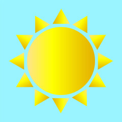 Shining sun icon. Warm star symbol. Yellow orange gradient. Summer hot weather Vector.