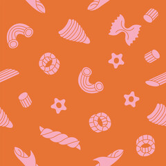 Cute pasta pattern background vector design