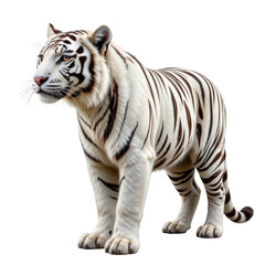 Obraz premium Majestic White Tiger Portrait with Striking Features and Details